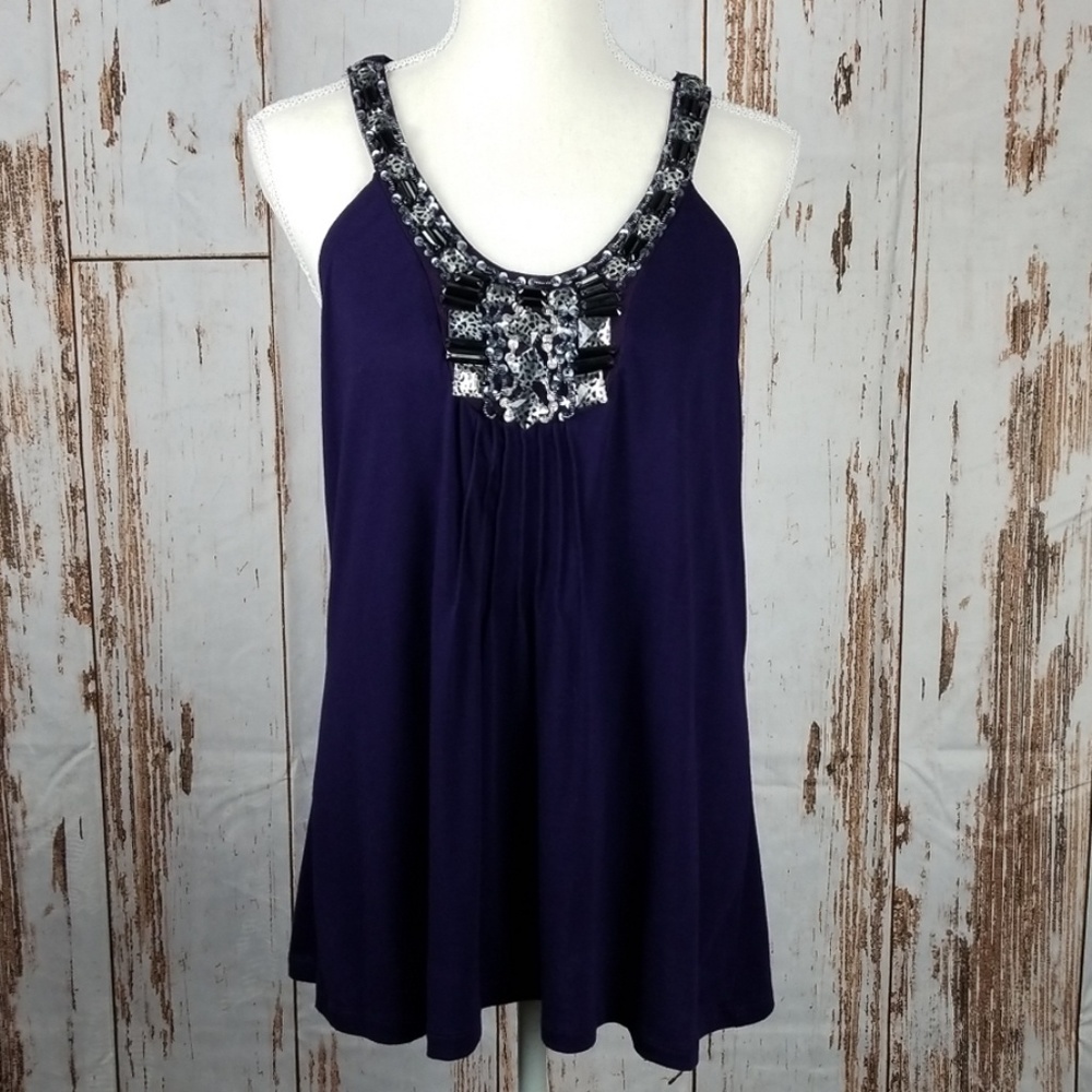 NWOT Lilly Lou Embellished Tank Top (M)